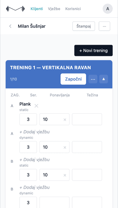 Training Builder — mobile